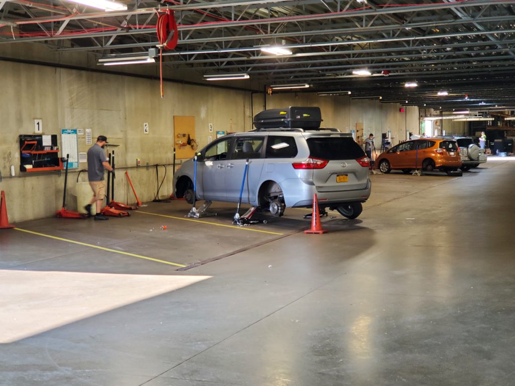 Sienna van getting new tires