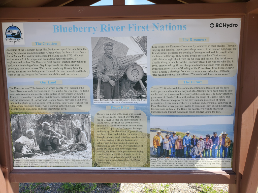 BC Hydro honors local tribes on a display sign...