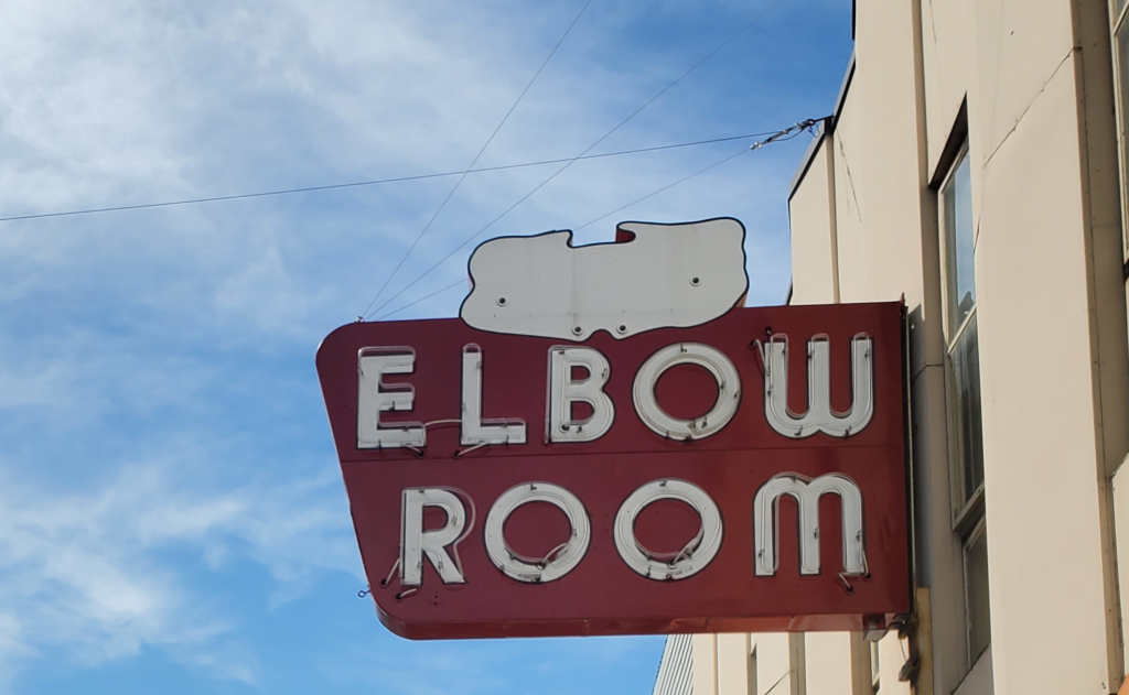 Tommy's Elbow Room bar is long gone but the sign lives on.