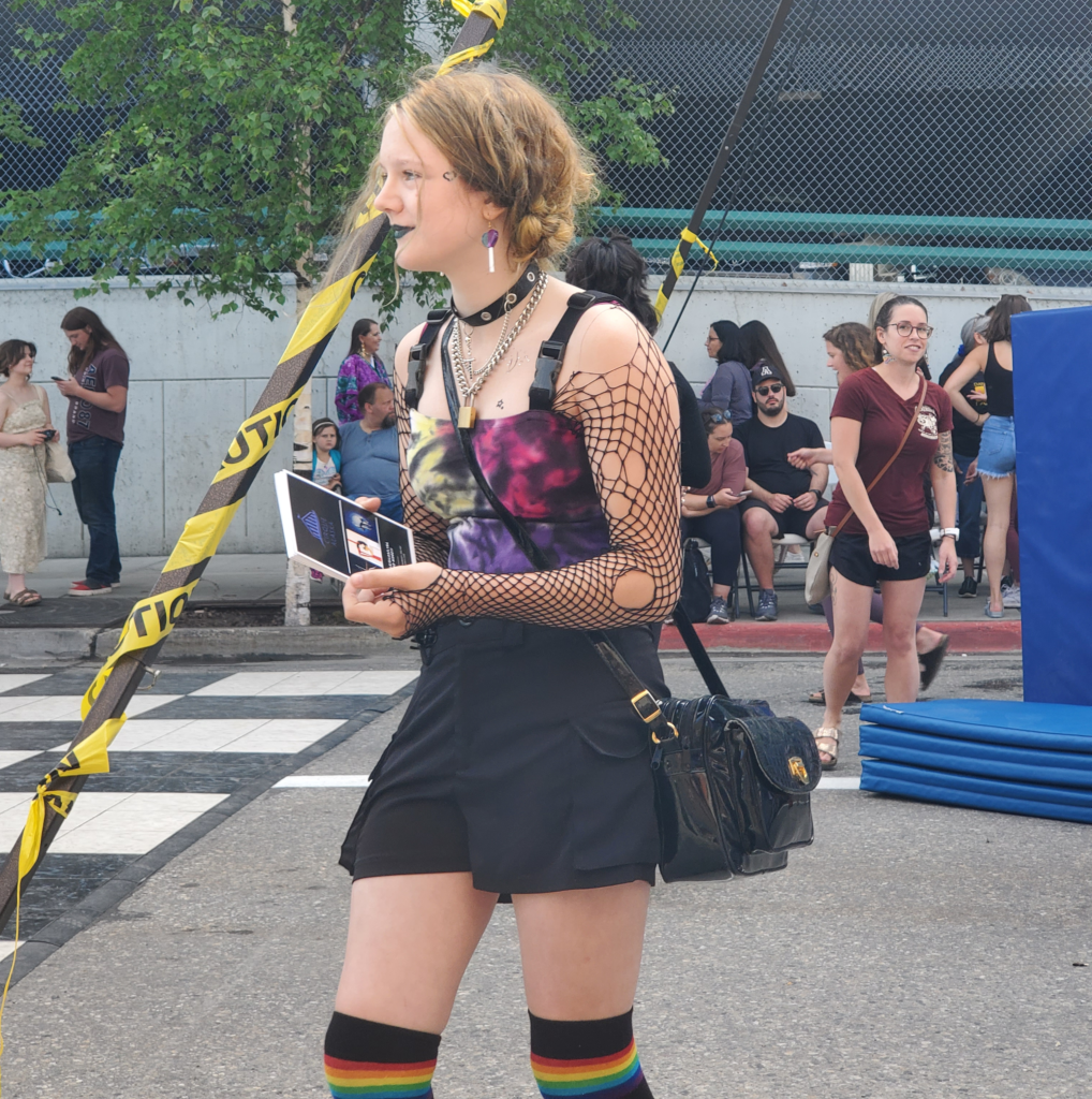 Fairbanks summer solstice street fair. There's only a short season here for exposed skin.