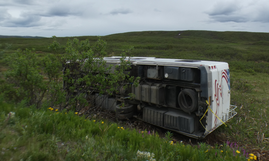 Careless RV driver near Isabel Pass, Alaska