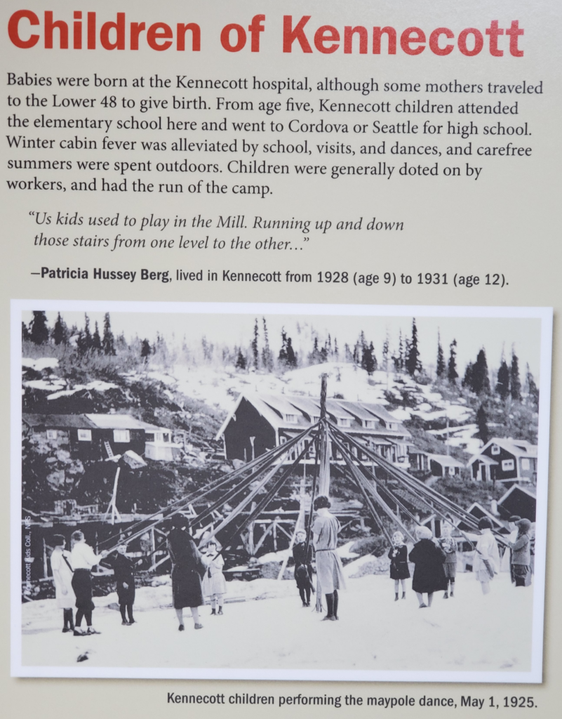 Despite the focus on productivity, a number of families lived in Kennecott. Note the amount of snow still on the ground on May Day.