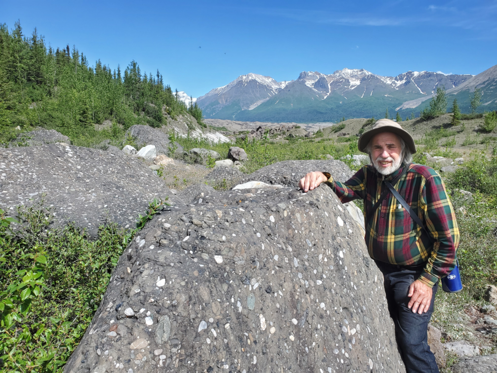 Conglomerate boulder droped by melting glacier.