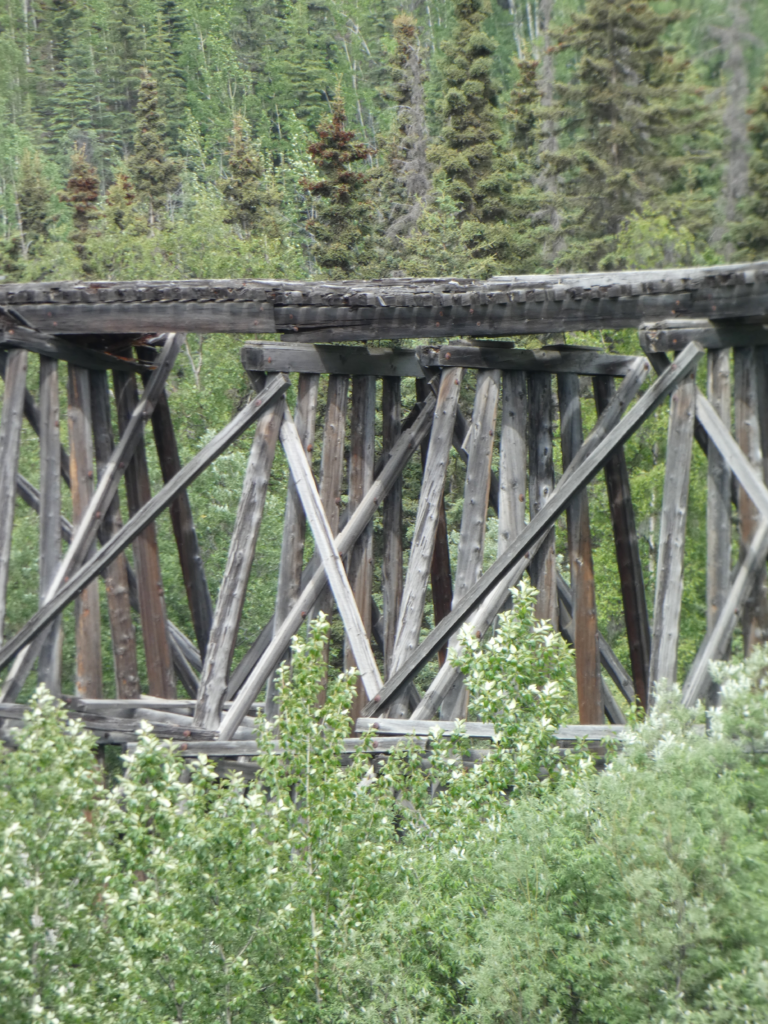 The Gilahina rail trestle -- abandoned and deteriorating.