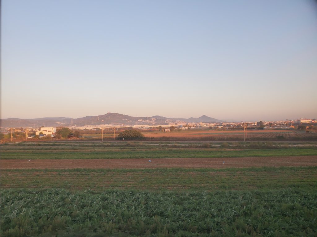 Traveling to Girona, the view from the local commuter train.