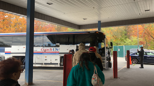 First step of traveling to Girona, a view of the bus terminal in Monticello NY