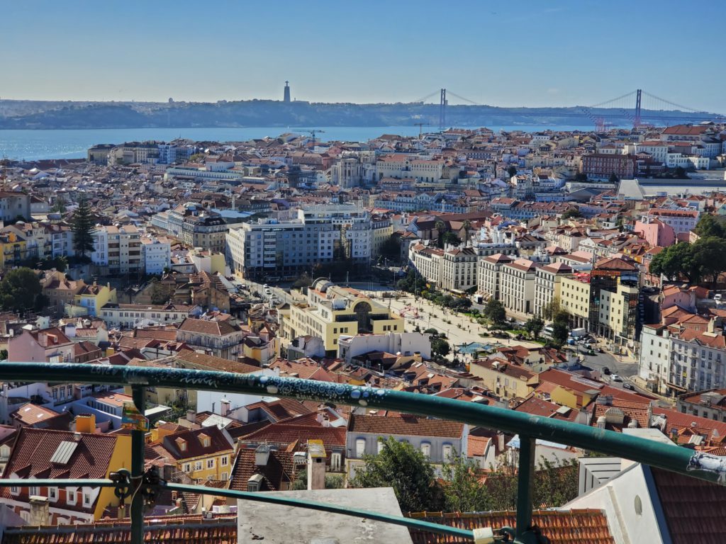 Expansive view of Lisbon, Tagus River, and bridge
