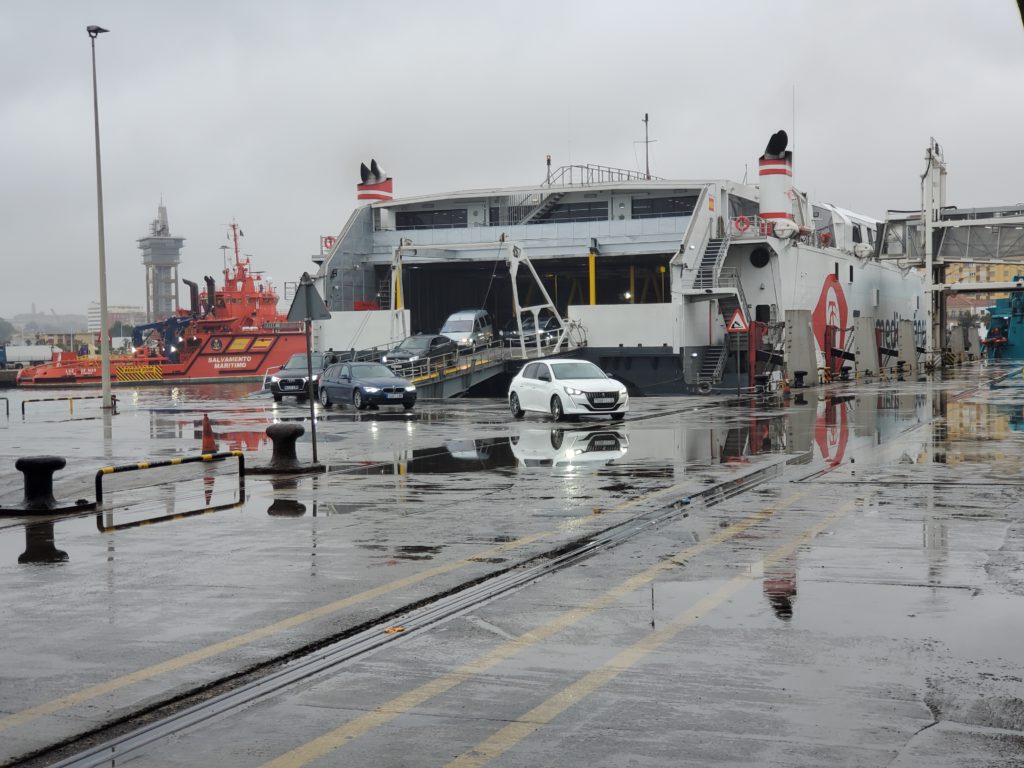 Ferry unloading in Algeciras, Spain