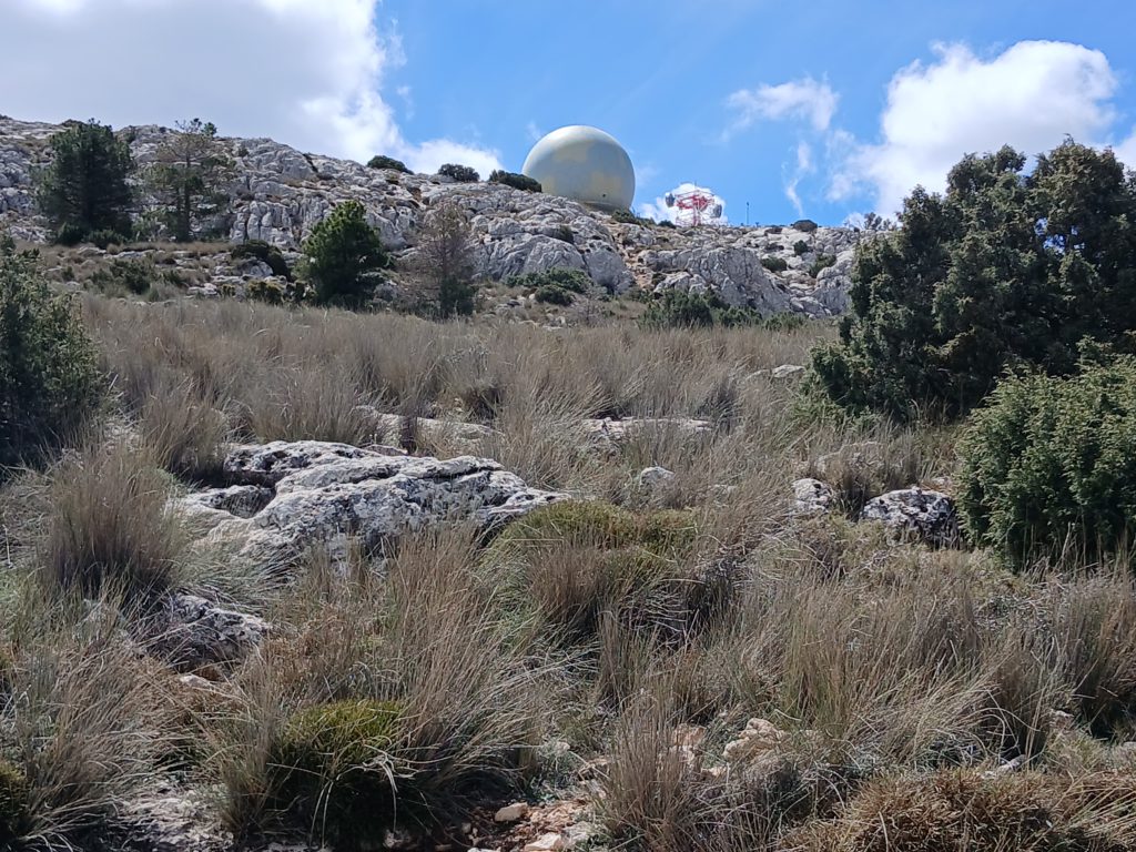 Radar dome at the top of Sierra Espuña