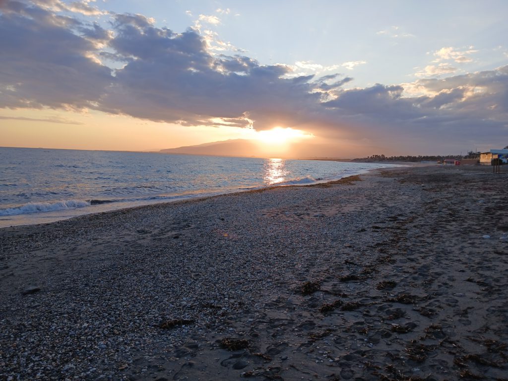 Beach sunset in Retamar