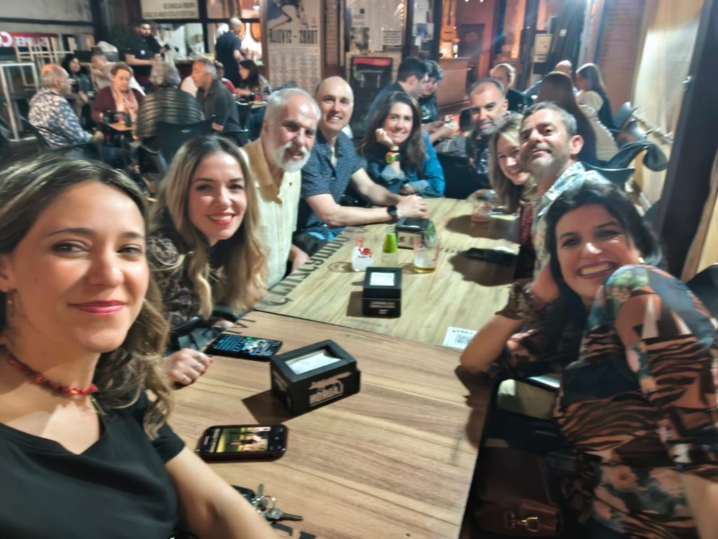 Celebrating at the bar
