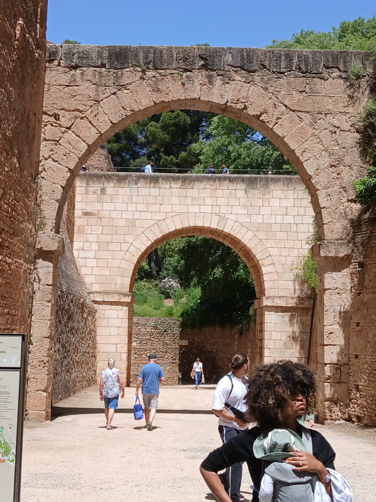 The Alhambra above. Us non-ticket holders below.