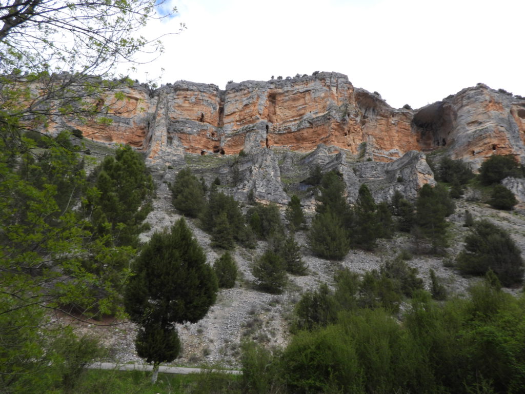 Eroded canyon wall from below