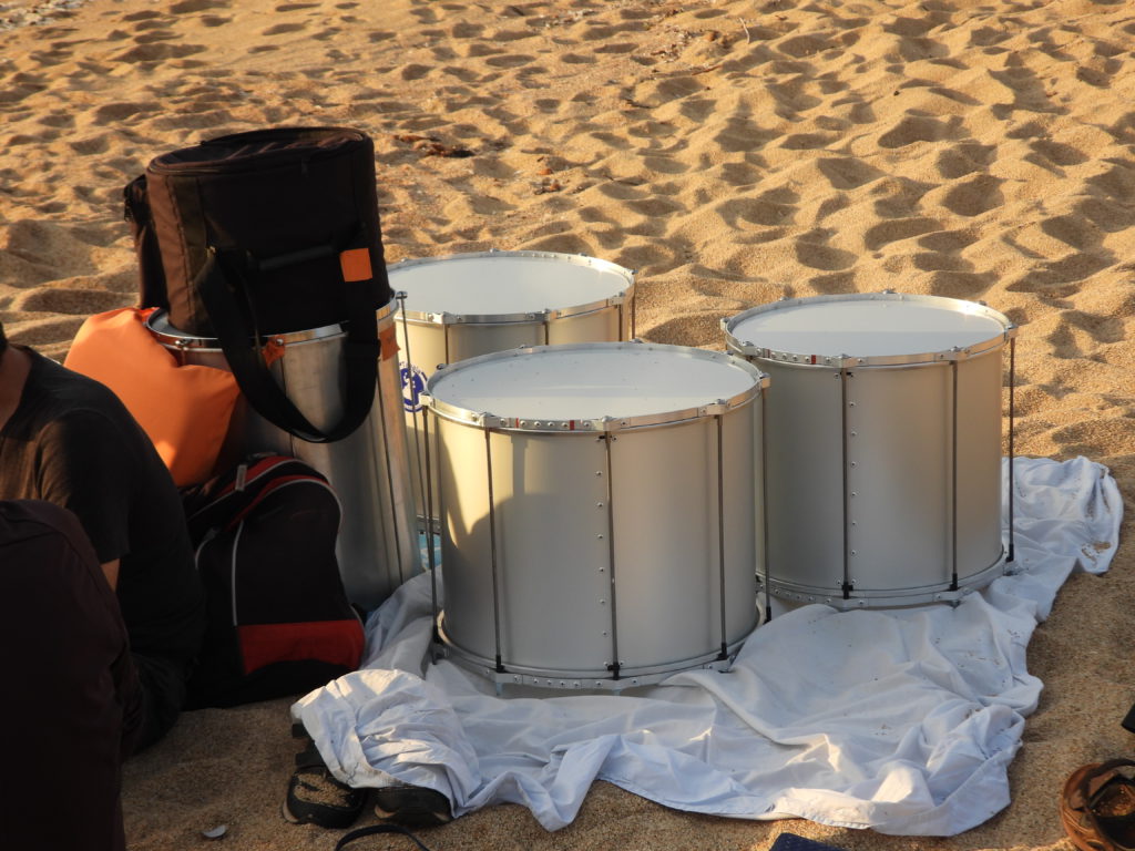 The drums, but the drumming doesn't happen.